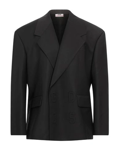 Gcds Man Blazer Black Size 40 Polyester, Wool, Elastane