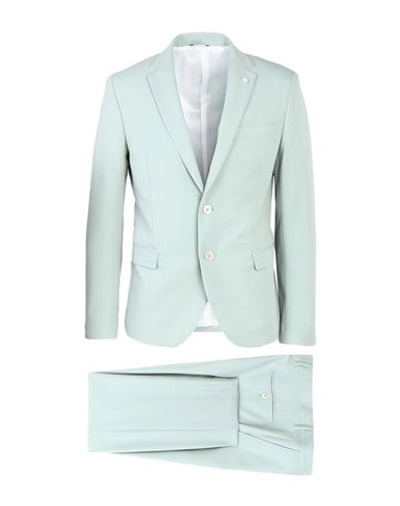 Manuel Ritz Man Suit Light Green Size 42 Polyester, Viscose, Elastane In Green