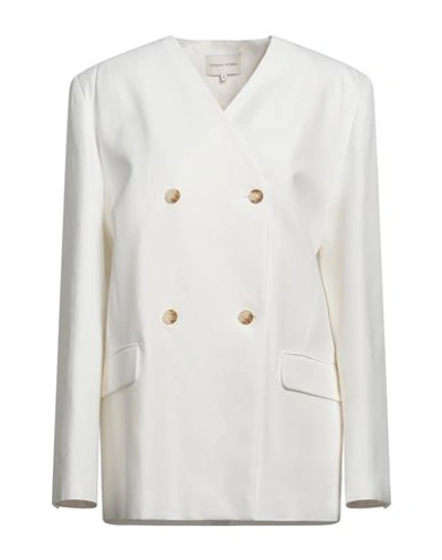 LOULOU STUDIO LOULOU STUDIO WOMAN BLAZER WHITE SIZE M VISCOSE, LINEN 