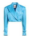 Aniye By Woman Blazer Azure Size 6 Polyester, Elastane In Blue