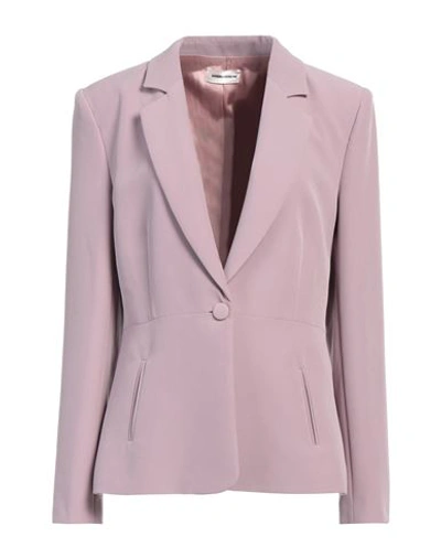 Sandro Ferrone Woman Blazer Pastel Pink Size 10 Polyester, Elastane