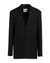 JIL SANDER JIL SANDER WOMAN BLAZER BLACK SIZE 4 VIRGIN WOOL, POLYAMIDE