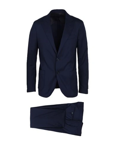 Lardini Man Suit Midnight Blue Size 48 Wool, Silk, Elastane