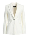 BCBGMAXAZRIA BCBGMAXAZRIA WOMAN BLAZER WHITE SIZE 8 COTTON, ELASTANE