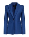 Bcbgmaxazria Woman Blazer Bright Blue Size 12 Viscose, Virgin Wool, Elastane