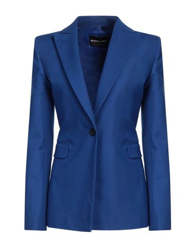 Bcbgmaxazria Woman Blazer Bright Blue Size 12 Viscose, Virgin Wool, Elastane