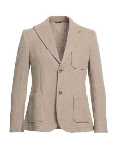 Grey Daniele Alessandrini Man Blazer Beige Size 40 Polyester, Cotton, Elastane
