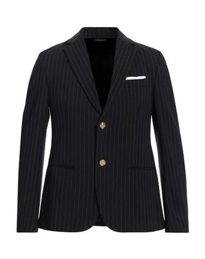 Grey Daniele Alessandrini Man Blazer Midnight Blue Size 46 Polyester, Viscose, Elastane