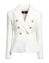 Balmain Woman Blazer Off White Size 2 Polyamide, Virgin Wool, Cotton