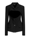 ATTICO THE ATTICO WOMAN BLAZER BLACK SIZE 8 POLYESTER, VISCOSE, ELASTANE