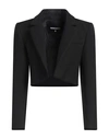 PATRIZIA PEPE PATRIZIA PEPE WOMAN BLAZER BLACK SIZE 4 POLYESTER, VISCOSE, ELASTANE