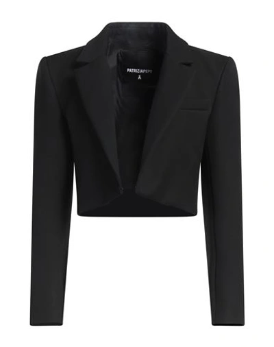 Patrizia Pepe Woman Blazer Black Size 6 Polyester, Viscose, Elastane