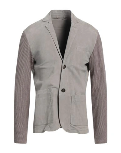 Emporio Armani Man Blazer Grey Size 36 Polyamide, Cotton, Elastane