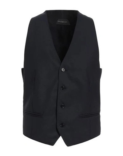 Emporio Armani Man Tailored Vest Midnight Blue Size 48 Virgin Wool, Polyester