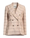 EMMA & GAIA EMMA & GAIA WOMAN BLAZER SAND SIZE 6 LINEN, COTTON, ELASTANE