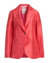 Emma & Gaia Woman Blazer Tomato Red Size 8 Acetate, Viscose In Tomato Red