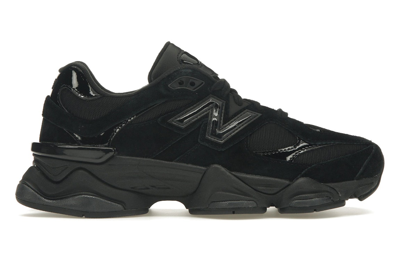 Pre-owned New Balance 9060 Triple Black Patent In Black/black/black