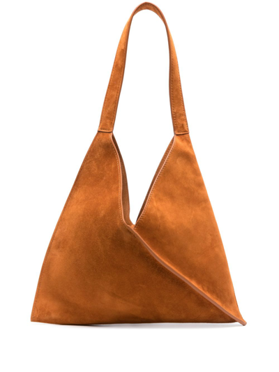 Khaite Small Sara Suede Tote Bag In Brown