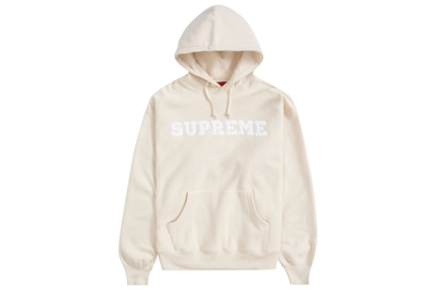 Pre-owned Supreme Collegiate Hooded Sweatshirt Natural