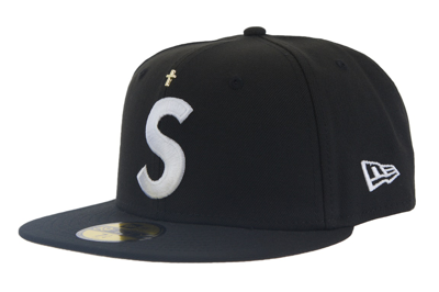 Pre-owned Supreme Gold Cross S Logo New Era Fitted Hat Black
