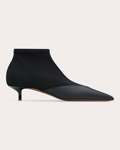 Neous Vega Shell And Leather Point-toe Ankle Boots In Black