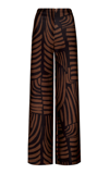 Andres Otalora Encantadores Printed High-rise Flared-leg Pants In Brown