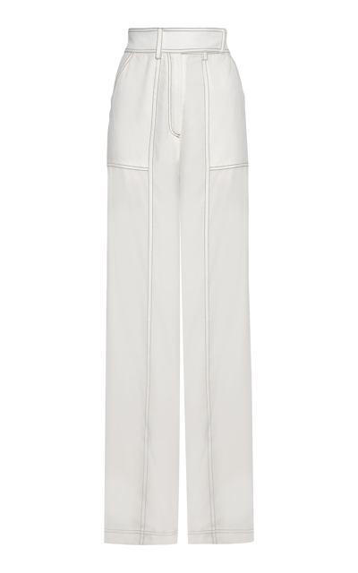 Andres Otalora Una Tactica High-rise Wide-leg Pants In Off-white