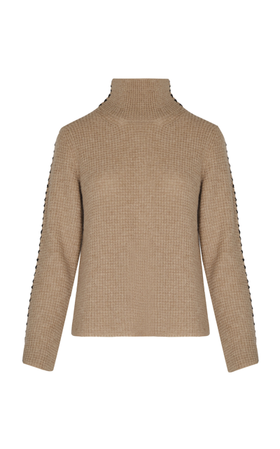 Andres Otalora Puente De Las Animas Waffle-knitted Alpaca-wool Top In Neutral