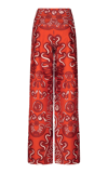Andres Otalora Encantadores Printed High-rise Flared-leg Pants In Red