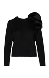 Andres Otalora Inolvidable Ruffled Alpaca-wool Top In Black