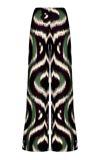 Andres Otalora Encantadores Printed High-rise Flared-leg Pants In Green