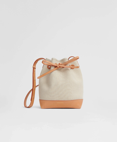 Mansur Gavriel Mini Drawstring Canvas Bucket Bag In Natural Canvas