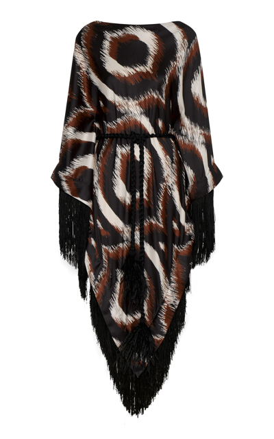 Andres Otalora Tiempo Sagrado Fringed Twill Caftan Dress In Multi