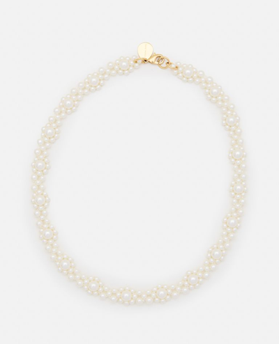 Simone Rocha Crystal Daisy Chain Necklace In White