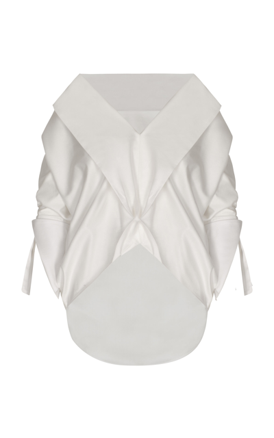 Andres Otalora Muchos Latidos Off-the-shoulder Cotton Poplin Top In Off-white