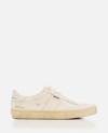 Golden Goose Soul Star Leather Low-top Sneakers With Used Effect In White