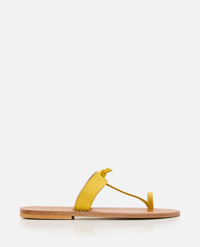 Kjacques Ganges Leather Sandals In Yellow