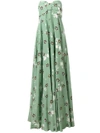 VALENTINO FLORAL PRINT STRAPLESS GOWN,NB3VD6803D312270173