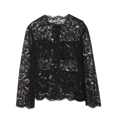 Dolce & Gabbana Single Breasted Lace Jacket In Black