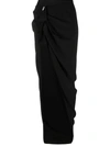 Rick Owens High-rise Asymmetric Maxi Skirt In Black