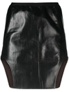 Rick Owens Coated Mini Skirt In Black