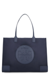 Tory Burch 'ella Small' Blue Tote Bag With Tonal Logo Detail In Blue