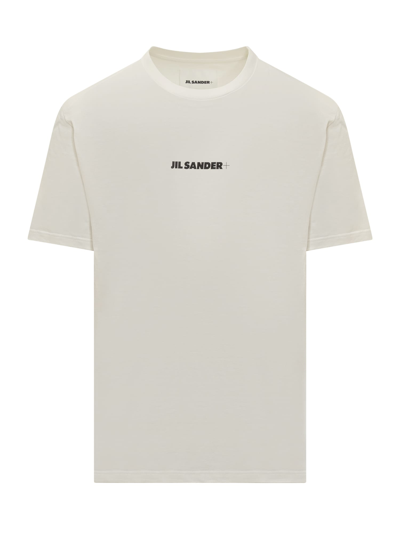 Jil Sander White And Black Cotton T-shirt