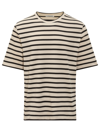 Jil Sander Black And White Striped Short Sleeve T-shirt In Rigato