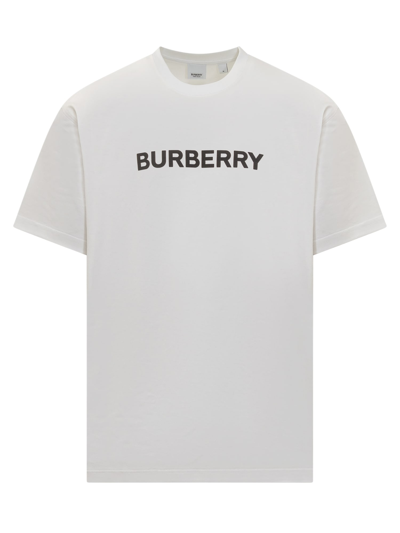 Burberry Cotton T-shirt With Logo Print In White