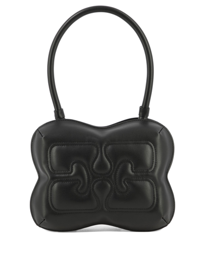 Ganni Butterfly Shoulder Bag In Black