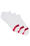 Hugo Boss Three-pack Of Invisible Socks With Logos In White