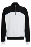 HUGO COTTON-TERRY SWEATSHIRT WITH COLOR-BLOCKING AND BRANDING