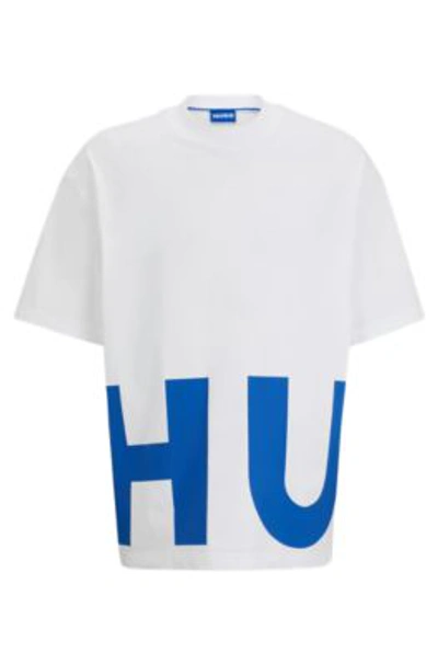 Hugo Cotton-jersey T-shirt With Wrap-around Logo In White