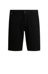 Hugo Boss Slim-fit Shorts In Stretch-cotton Twill In Black
